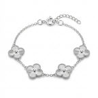 Pulsera floral de plata 925 con broche tipo argolla