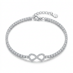 Pulsera Infinito Lumière de plata 925 con zircones transparentes
