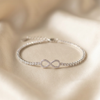 Pulsera Infinito Tennis de plata 925 con zircones transparentes