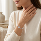 Pulsera Jardín Isadora de plata 925 con cuatro flores texturizadas