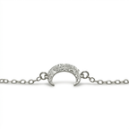 Pulsera luna creciente de plata 925 con cadena tipo rolo