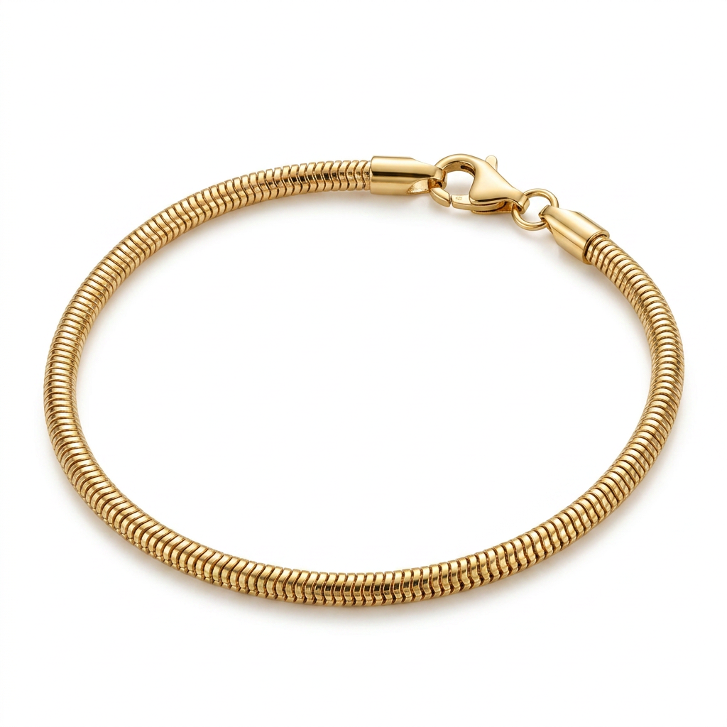 Pulsera Serpentina Verona bañada en oro de 18K sobre plata 925 con diseño liso y elegante