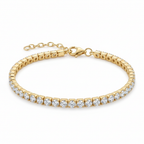 Pulsera Tennis Aurelia bañada en oro de 18K sobre plata 925 con línea continua de brillo