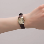 Reloj Casio LTP-V006GL-9B para mujer con correa de cuero marrón y caja dorada