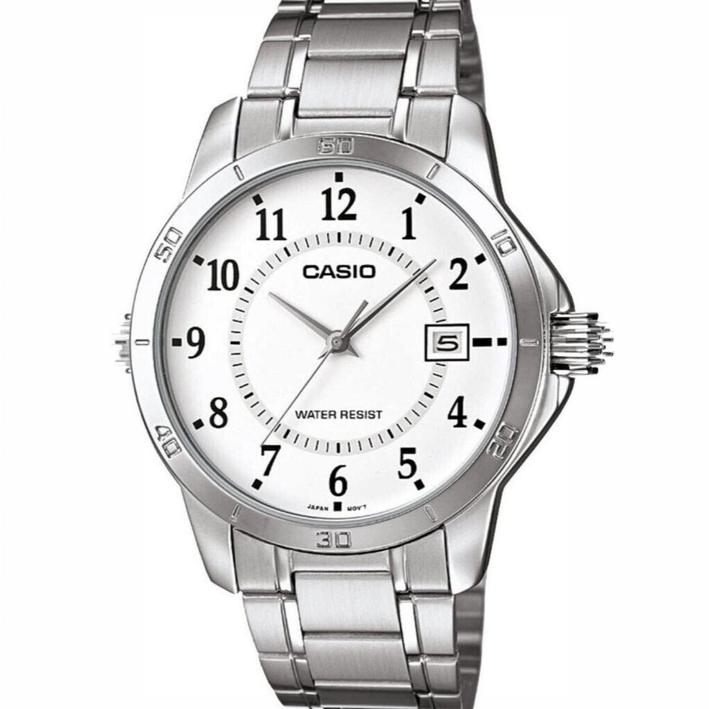 Reloj Casio MTP-V004D-7B plateado para hombre con esfera clara y correa de acero inoxidable